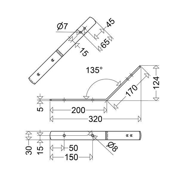 Schuch HW 45 P 1 Paar Haltewinkel 45° zu Baureihe 161/162,163/164 und 175/176