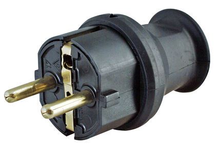 20 St. Kopp SCHUKO-Stecker 16A 250V IP44 klein schwarz