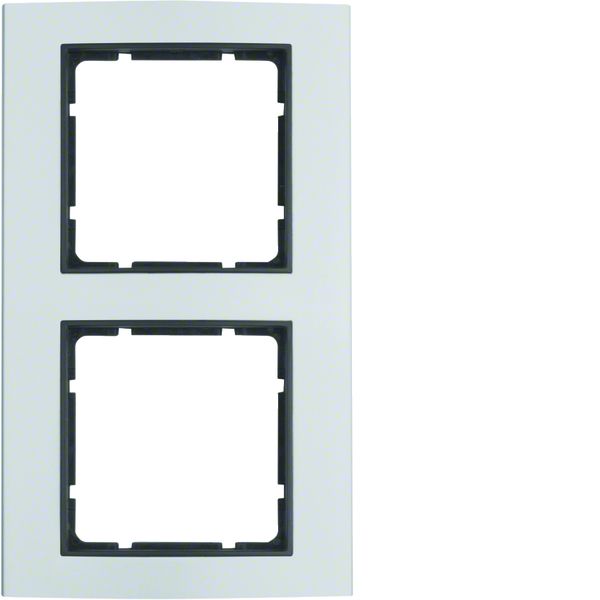 Berker 10123004 Rahmen 2fach B.3 Alu/anthrazit. Abdeckrahmen für senkrechte und waagerechte Montage