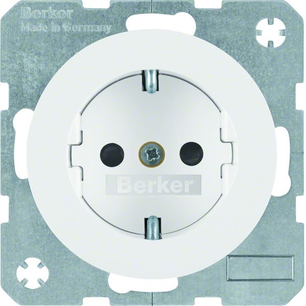 Berker 47232089 Steckdose SCHUKO mit erhöhtem Berührungsschutz R.1/R.3 polarweiß glänzend. Steckdose