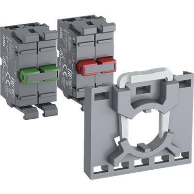 ABB MCBH-02 Kontaktblock 2Ö mit Halter f.nicht beleuchtbare Bedienelemente