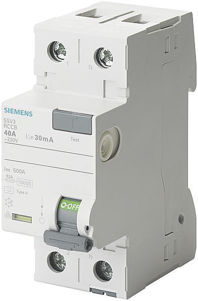 Siemens FI-Schutzschalter 40/0,03A 1polig+N 230V 2TE F