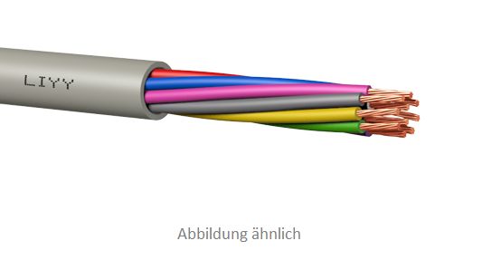 100m Elektronikleitung ungeschirmt LIYY 3x0,5 Ring grau