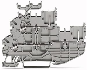 50 St. Wago Doppelstockklemme 1-Leiter/1-Pin grau