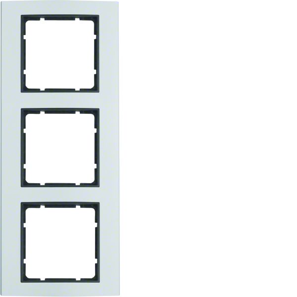 Berker 10133004 Rahmen 3fach B.3 Alu/anthrazit. Abdeckrahmen für senkrechte und waagerechte Montage