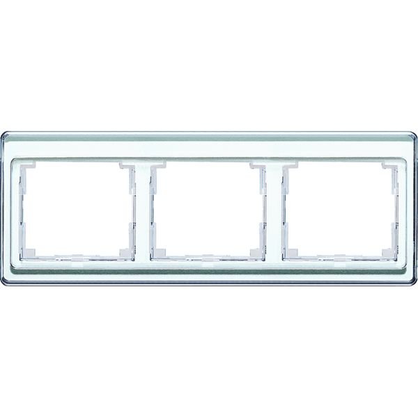 Jung SL 5830 WW Rahmen 3fach aus transparentem Acrylglas farbig hinterlegt
