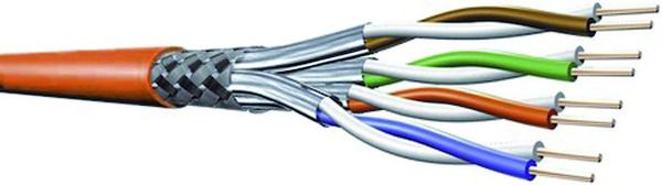 Elmat Datenkabel Cat7 1000MHz S/FTP 4x2xAWG23 FRNC orange Trommel 500m