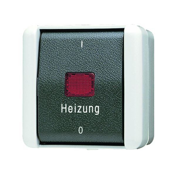 Jung 802 HW Heizungsschalter 10 AX 250 V ~ rotes Lichtaustrittsfenster Kennzeichnung 1 / 0 Aus