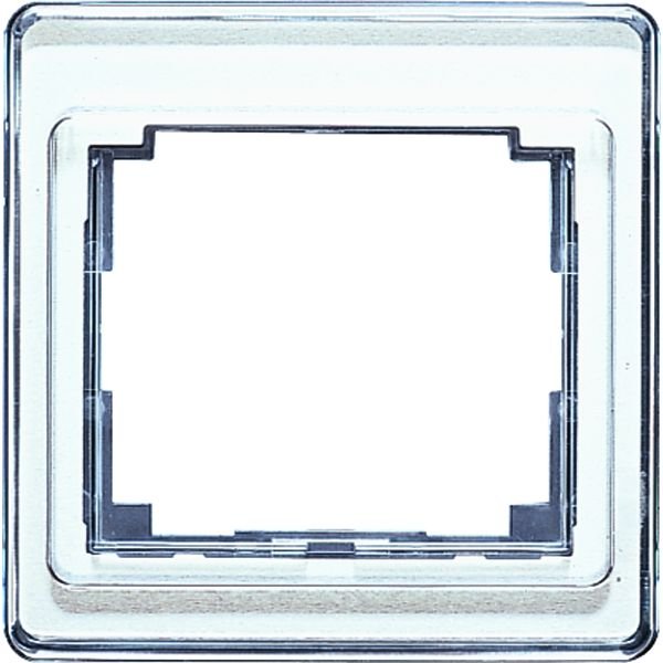 Jung SL 581 WW Rahmen 1fach aus transparentem Acrylglas farbig hinterlegt