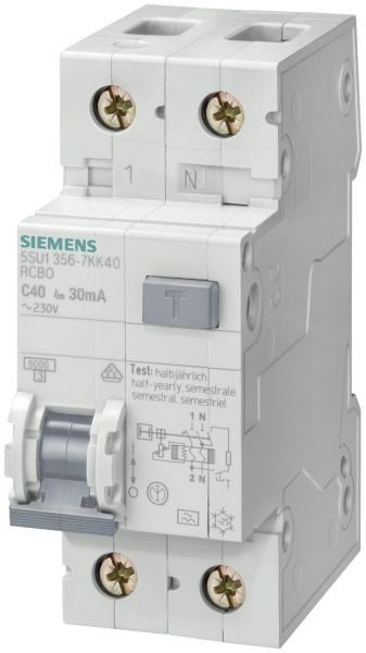 Siemens FI/LS-Schalter 5SU1356-6KK10 B10/0,03A 6kA 1polig+N