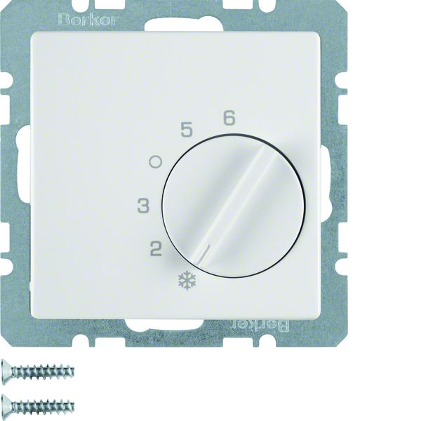 Berker 20266089 Temperaturregler mit Wechsler und Zentralstück Q.1/Q.3 polarweiß samt