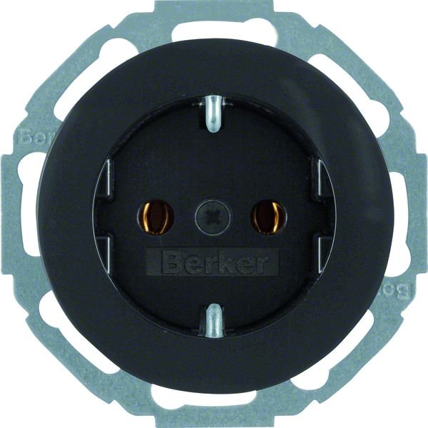 Berker 47452045 Steckdose SCHUKO Serie R.Classic schwarz glänzend. Steckdose SCHUKO mit Steckklemmen
