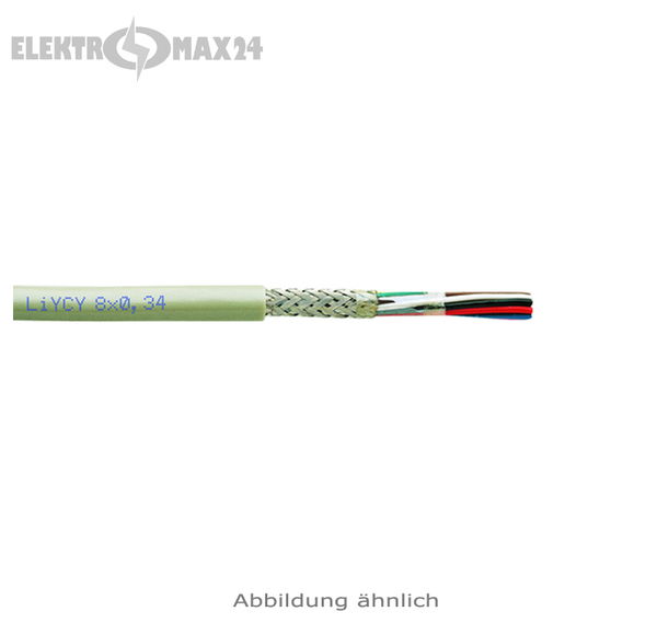 500m Elektronikleitung geschirmt LIYCY 2x0,5 Trommel 500 grau