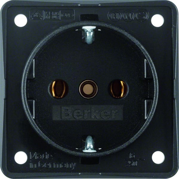Berker 9418505 Steckdose SCHUKO Integro Einsätze schwarz matt. Steckdose in Kompaktbauweise