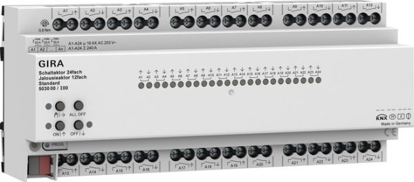 Gira Schalt-/Jalousieaktor 503000 24f/12f 16 A REG Std KNX Secure