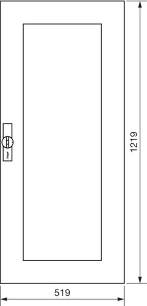 Hager FZ101N Tuer,univers,rechts,transparent,RAL 9010,fuer Schrank,IP44,H 1250xB 550mm