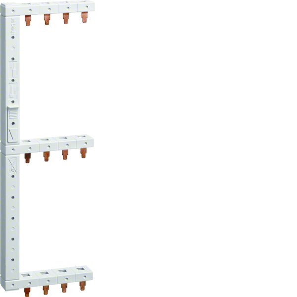 Hager KCF668L Phasenschiene 3polig + N 3-reihig 125mm links vertikal