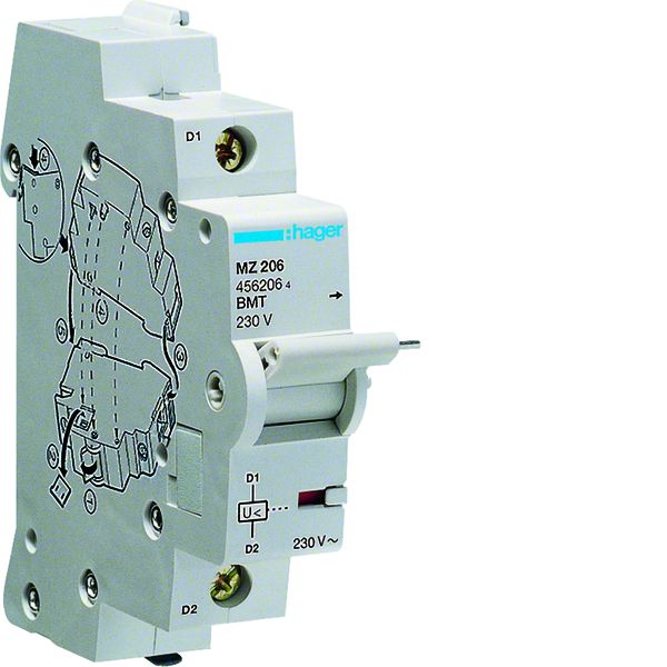 Hager MZ206 Unterspannungsauslöser für MCB RCBO und RCCD &lt; 125A 230V AC