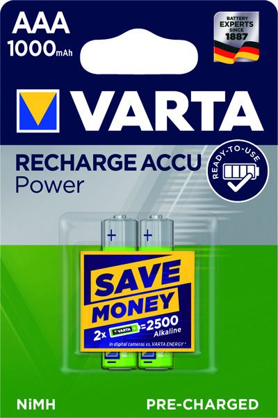 Varta Rechargeable Accu 05703 R2U AAA 1000mAh 2Blister Micro