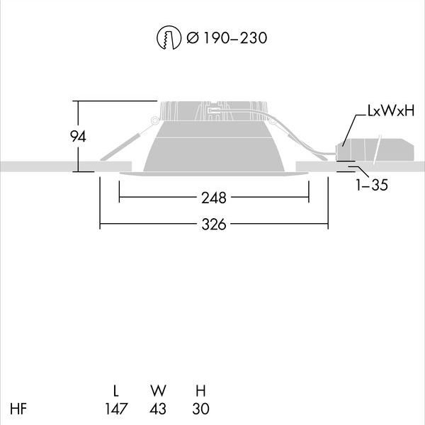 Zumtobel LED-Deckeneinbaustrahler Cetus 3 L 3000-840 HF RWH
