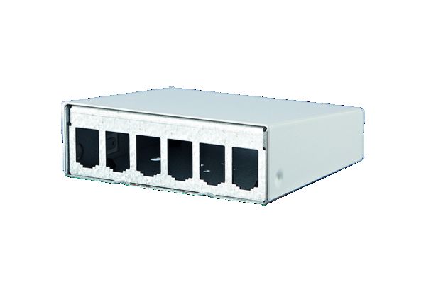 BTR Netcom AufputzgehaeuseModular E-DAT 6fach unbestueckt reinweiss