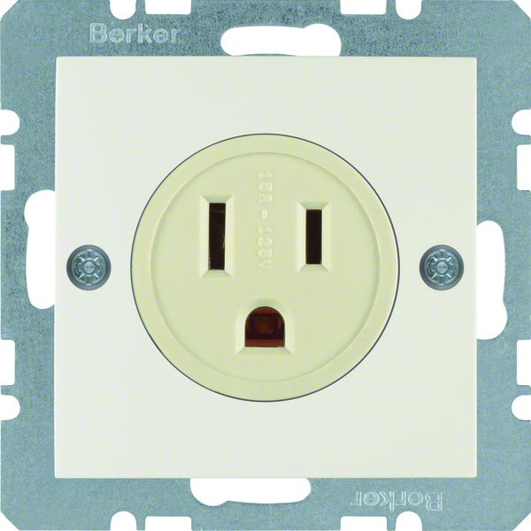 Berker 41668982 Steckdose mit Schutzkontakt USA/CANADA NEMA 5-15 R S.1 weiß glänzend. Steckdose