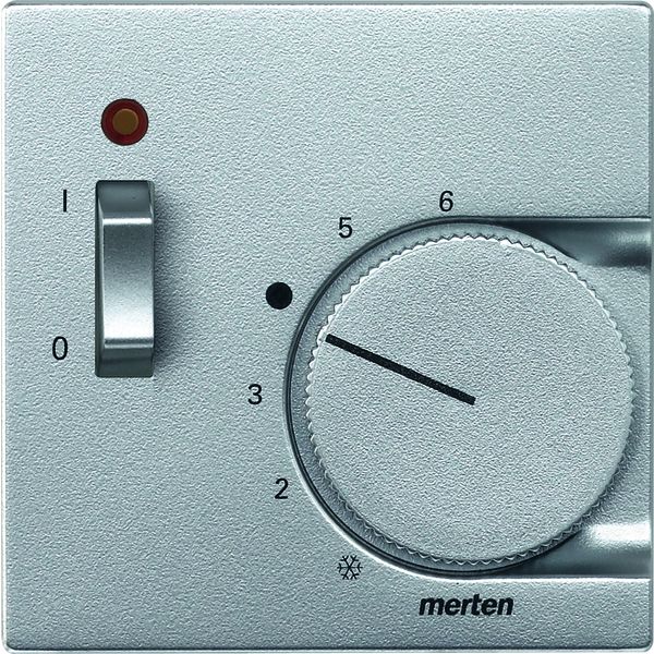 Merten 536160 Zentralplatte für Raumtemperaturregler-Einsatz mit Schalter aluminium System M