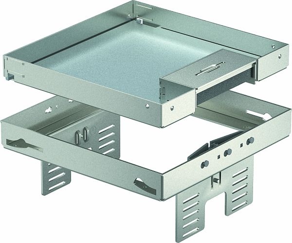 OBO RKSN2 UZD3 4VS20 Quadratische Kassette mit Schnurauslass 200x200mm V2A 1.4301