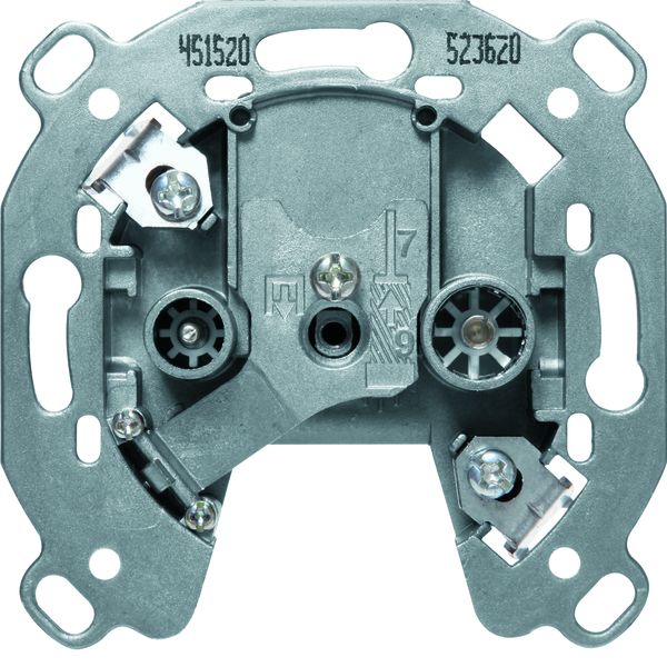 Berker 451520 Antennen-Steckdose 2Loch TV,FM 20dB Durchgangsdose. Antennen-Steckdose