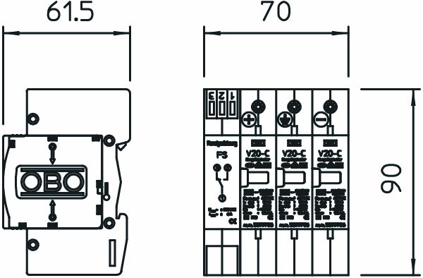 OBO CombiController V50 Dreipolig V50-B+C 3PHFS600 | Elektromax24