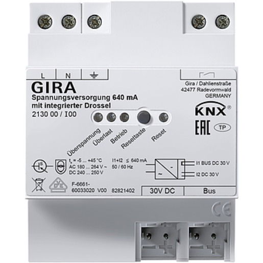 Gira Spannungsversorgung 213000 KNX/REG 640mA Drossel