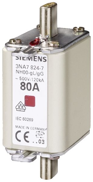 3 St. Siemens NH00-Sicherungseinsatz 3NA7832 mit Kombi-Kennmelder 125A