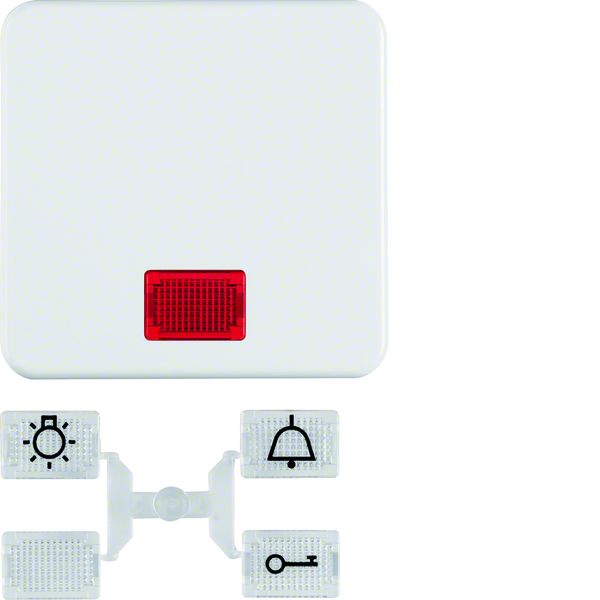 Berker 155309 Wippe mit 5 beiliegenden Linsen wg Up IP44 polarweiß glänzend. Wippe mit 5