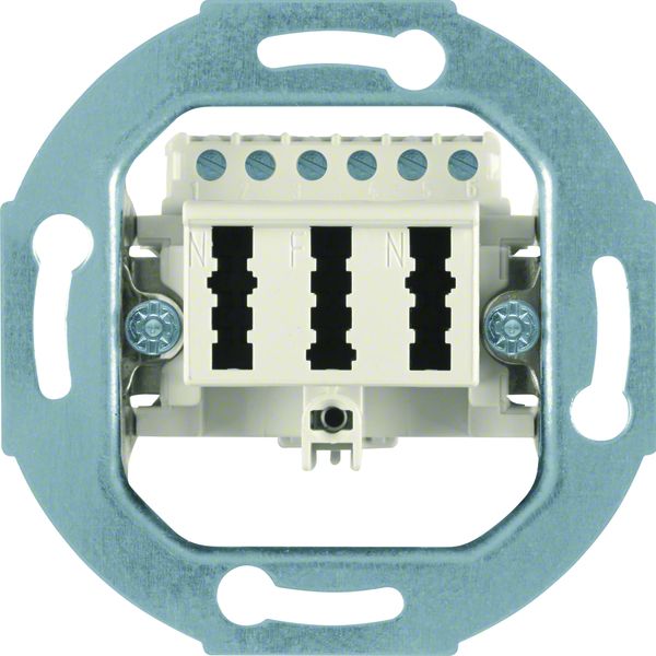 Berker 450002 TAE-Steckdose 3 x 6NFN Modul-Einsätze weiß matt. TAE-Anschlussdose 3x6 NFN. Für 1