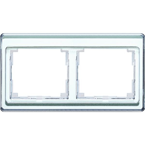 Jung SL 5820 WW Rahmen 2fach aus transparentem Acrylglas farbig hinterlegt