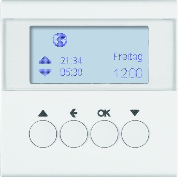 Berker 85741188 Jalousie-Schaltuhr S.1/B.3/B.7 polarweiß matt. Jalousie-Schaltuhr mit Display