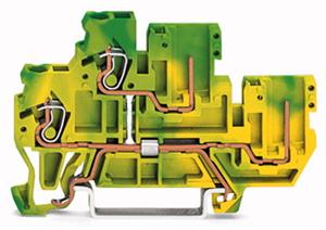 50 St. Wago Basisklemme 2leiter 2,5qmm grün-gelb