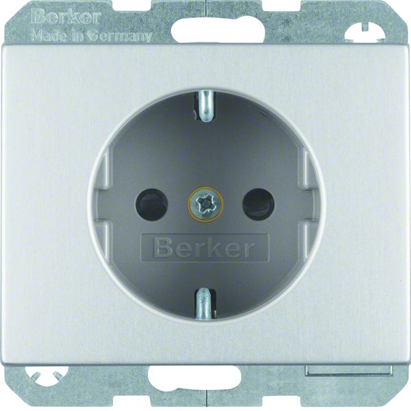 Berker 41357003 Steckdose SCHUKO mit erhöhtem Berührungsschutz K.5 Alu. Steckdose SCHUKO