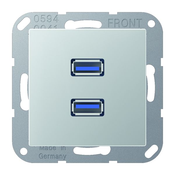Jung MA A 1153 AL 2 x USB Tragring Schraubbefestigung bruchsicher