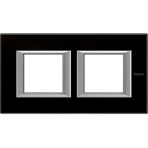 Bticino HA4802M2HVNN Rahmen 2f Horiz. Glas schwarz