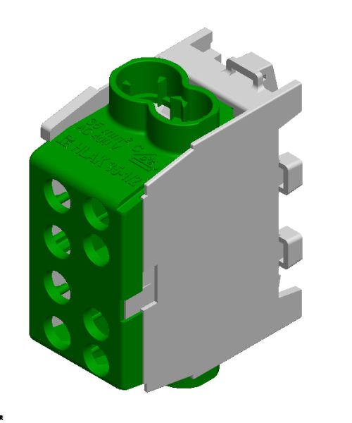 Pollmann Hauptleitungsabzweigklemme HLAK35-1/2M2gr gruen anreihbar