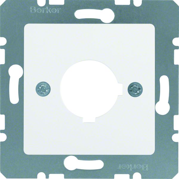 Berker 14321909 Zentralplatte für Melde- und Befehlsgerät Ø 22,5 mm polarweiß matt/samt