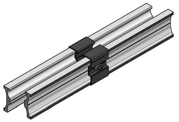 SL Rack Modultragprofil-Verbinder Innenverbinder m. Träger RAIL 40 schw